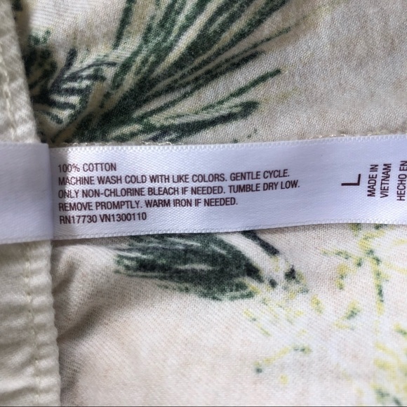 Cotton Pajama Set Long Sleeve Drawstring Pants Buffalo Plaid Bear & Pine Cones - Picture 7 of 8